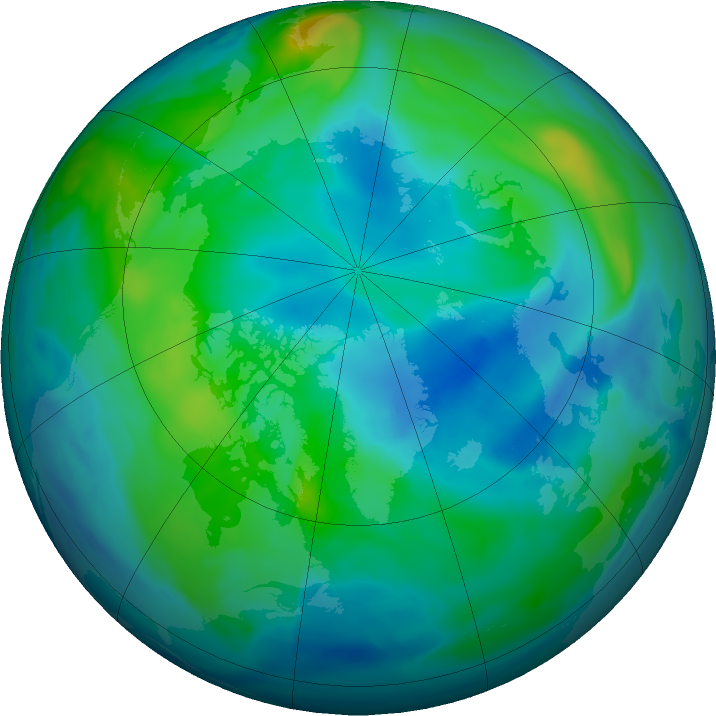 Arctic ozone map for 21 October 2023